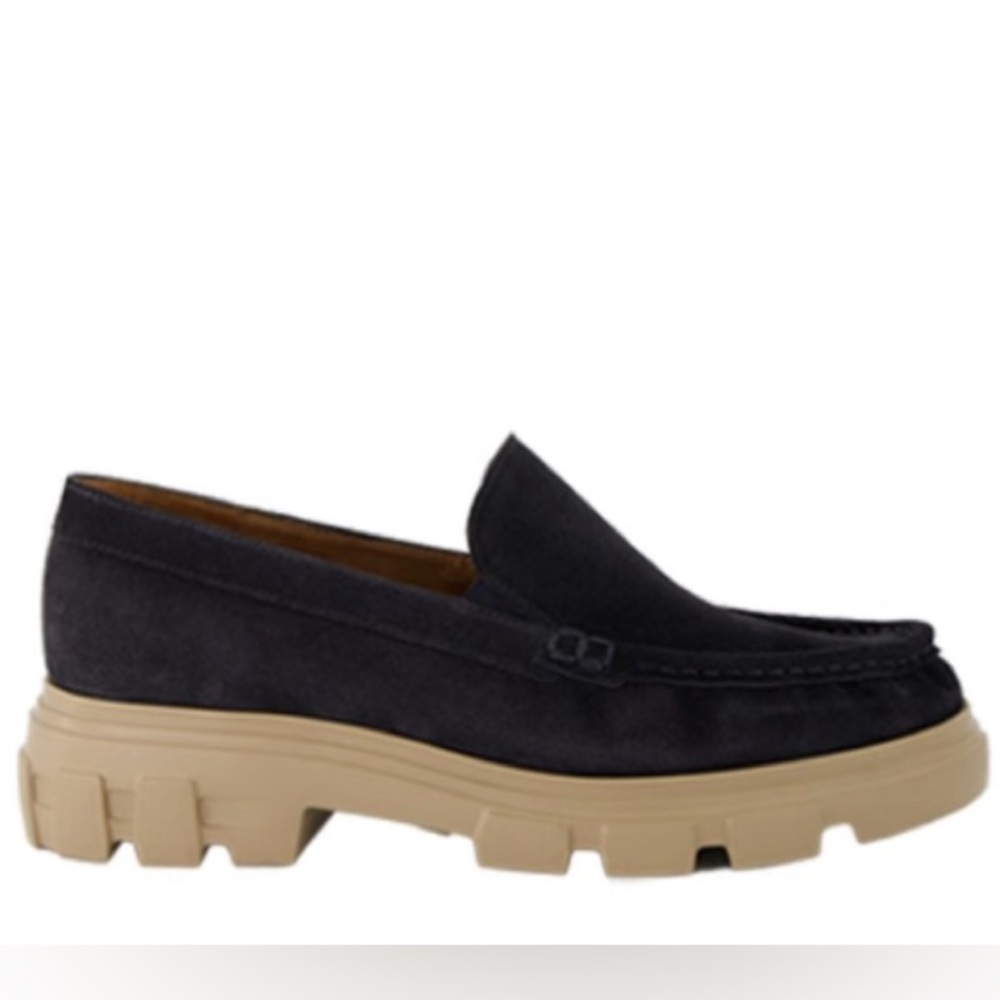Dark Blue suede leather loafer. Women US sizes
